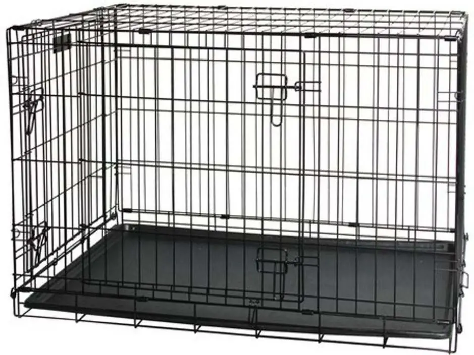 PAWISE Cuşcă din metal pentru câini, demontabilă, Negru