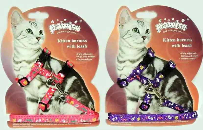 PAWISE Kitten Ham şi lesă pentru pisicuţe,  Roz/Violet 120cm