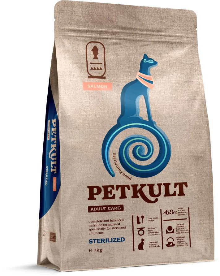 PETKULT Adult Care STERILISED pentru pisici, cu Somon