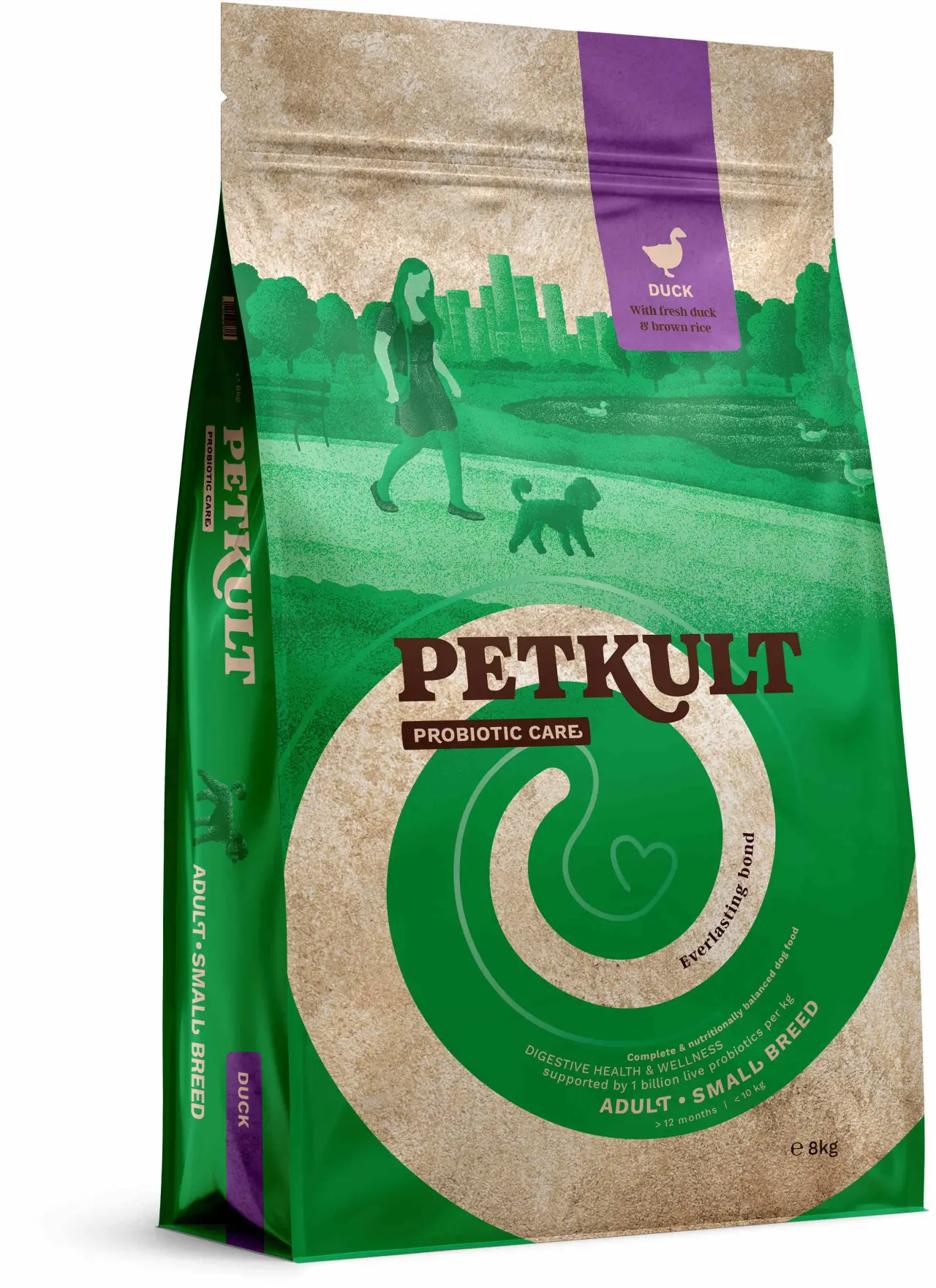PETKULT Probiotics Adult small, talie mică, Raţă şi orez