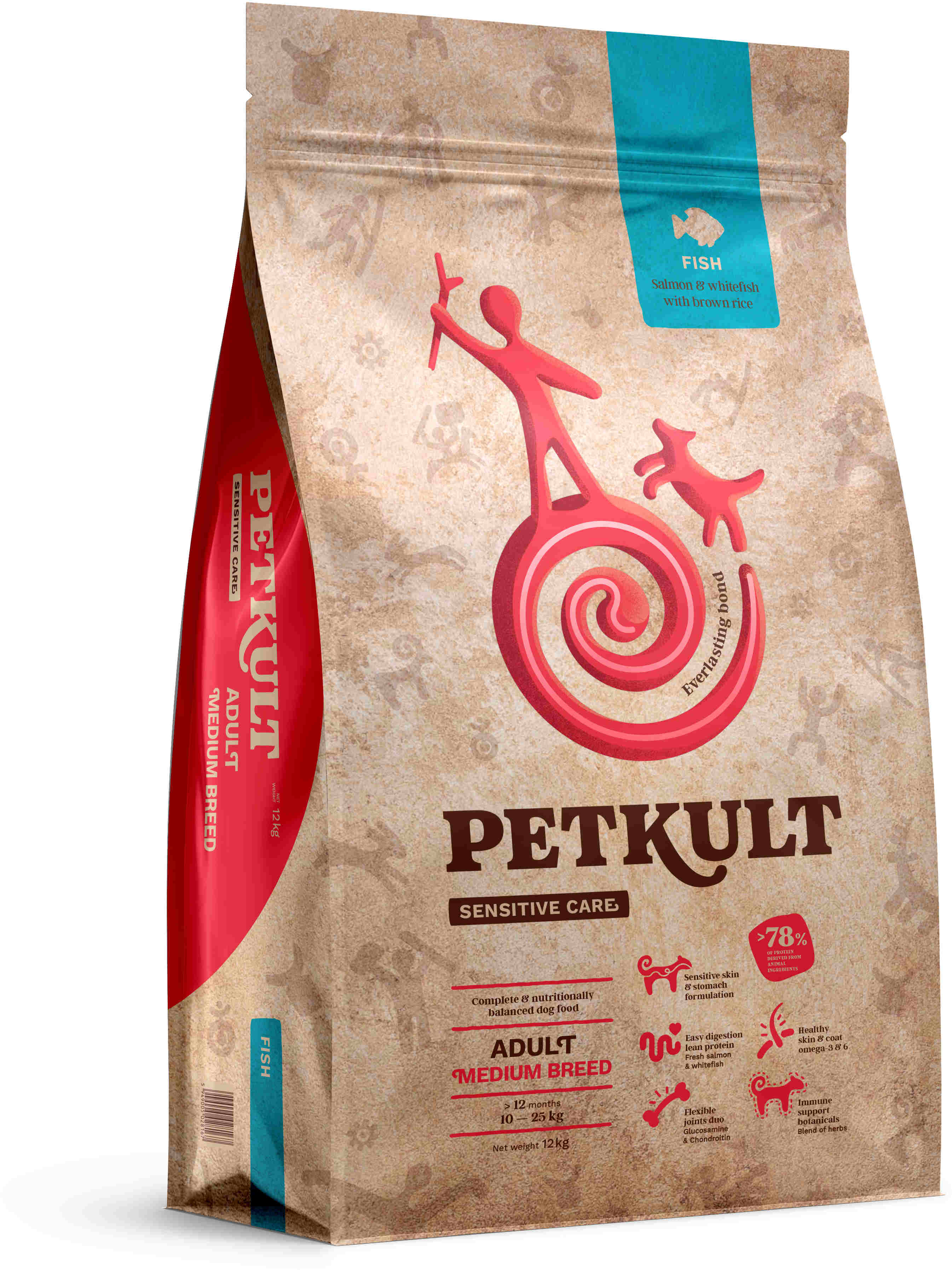 PETKULT Sensitive Adult medium, talie medie, Peşte