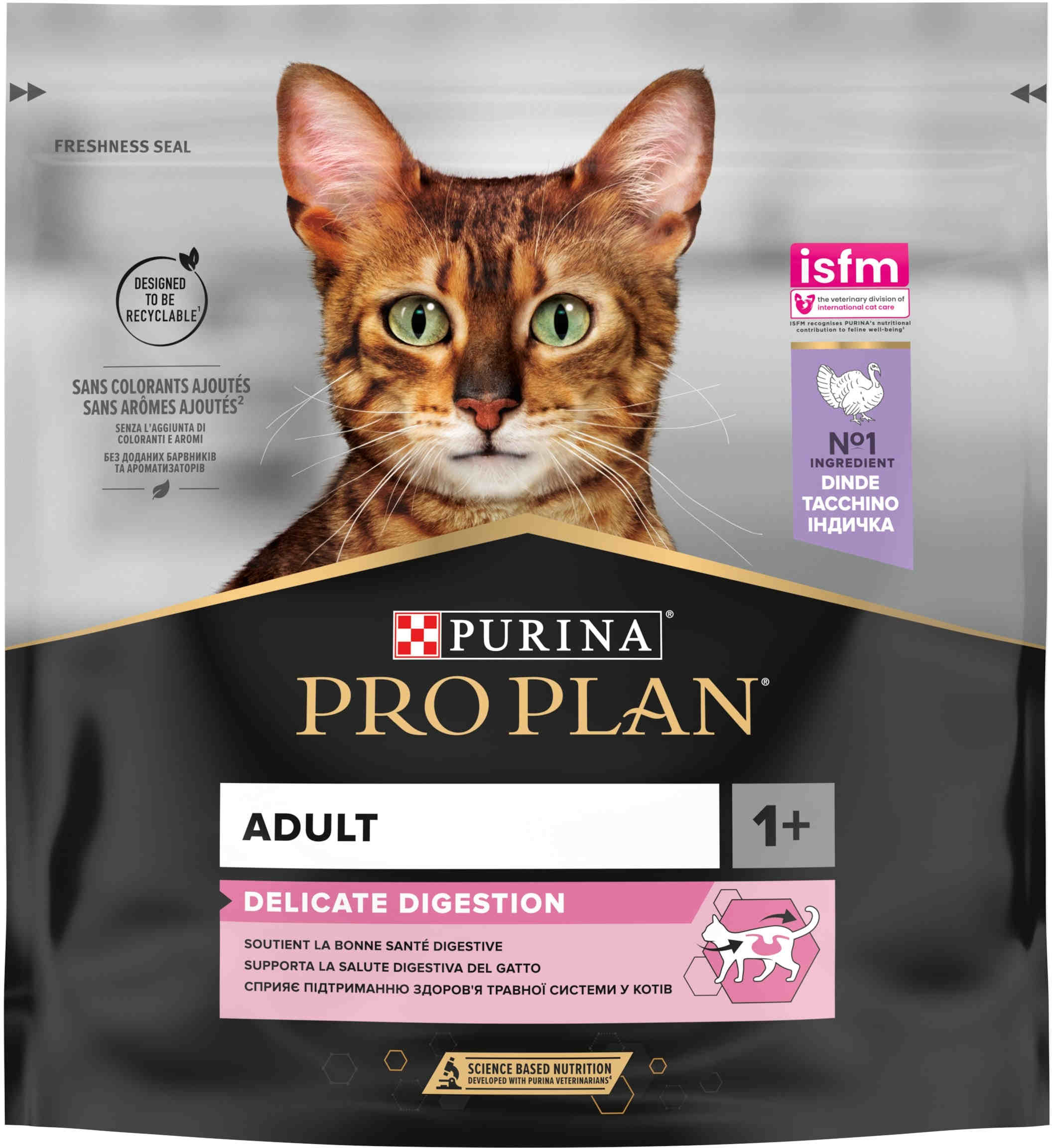 PRO PLAN Hrană uscată pentru pisici Adult Delicate Digestion, Curcan şi Orez
