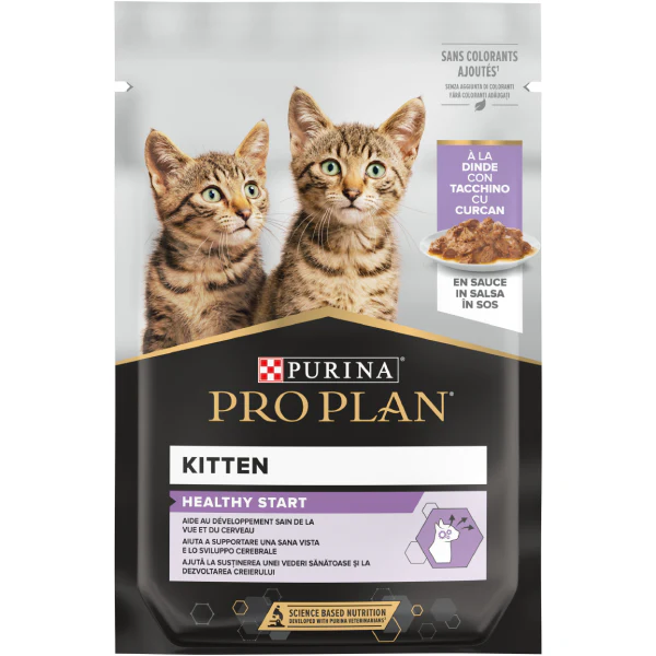 PRO PLAN KITTEN Plic hrană umedă pentru pisici cu Curcan