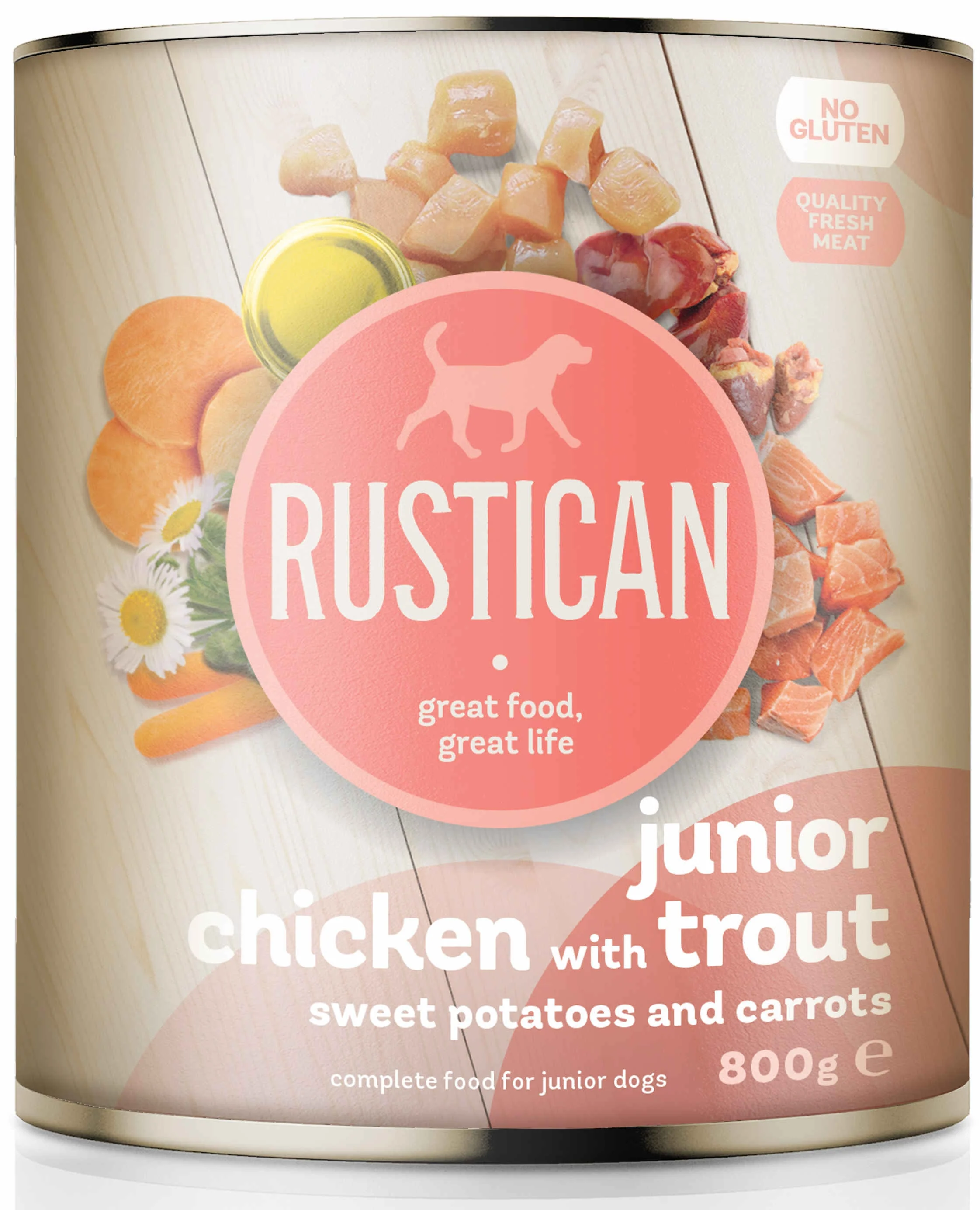 RUSTICAN JUNIOR Pui, Păstrăv, Cartofi dulci şi Morcovi