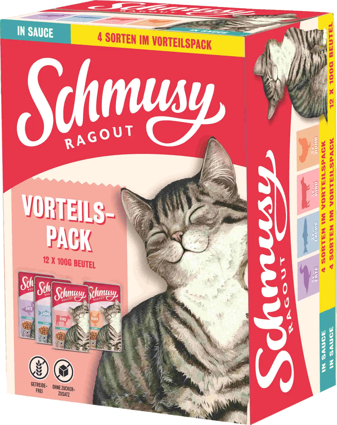 SCHMUSY Ragout Pachet plicuri pentru pisici, în sos 12x100g