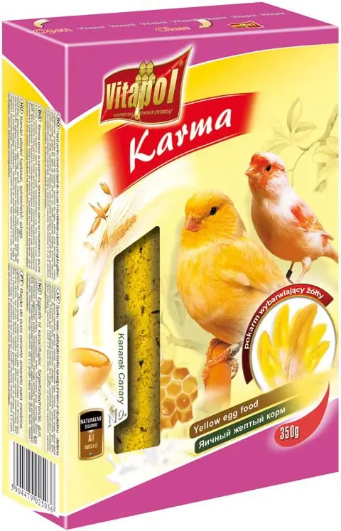VITAPOL Hrană cu ou pentru canari pt intensitatea culorii penelor GALBEN 350g