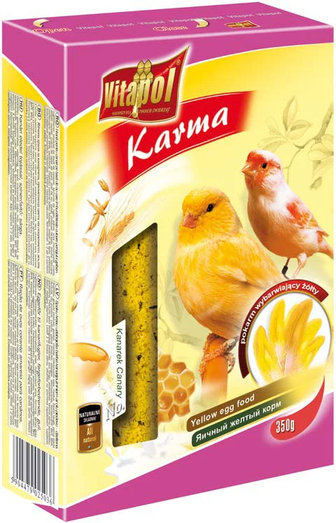 VITAPOL Hrană cu ou pentru canari pt intensitatea culorii penelor GALBEN 350g