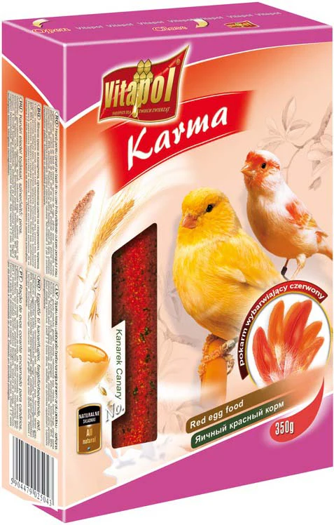 VITAPOL Hrană cu ou pentru canari pt intensitatea culorii penelor ROŞU 350g