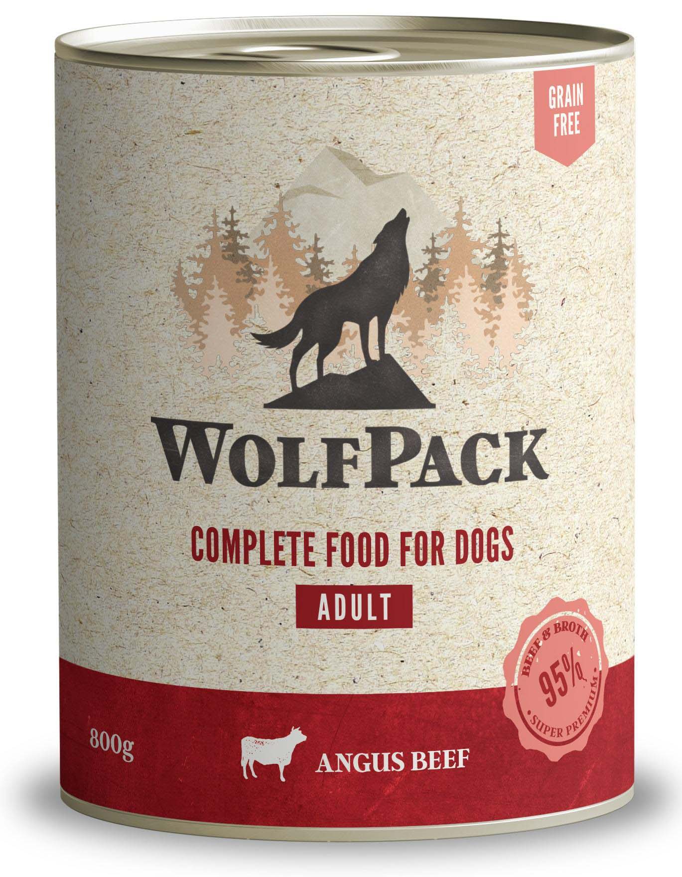 WOLFPACK Adult Vită Angus, Hrană umedă pentru câini adulţi