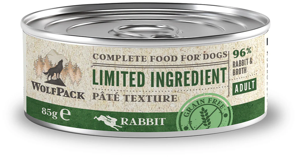 WOLFPACK Conservă pentru câini, cu număr limitat de ingrediente, Iepure