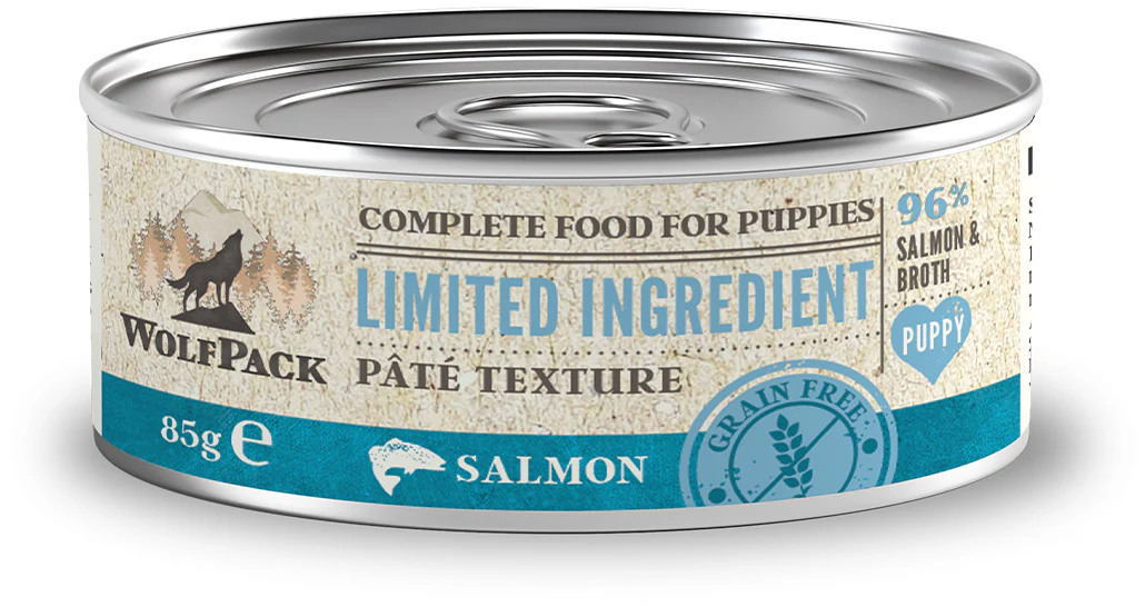 WOLFPACK Conservă pentru PUPPY, cu număr limitat de ingrediente, Somon