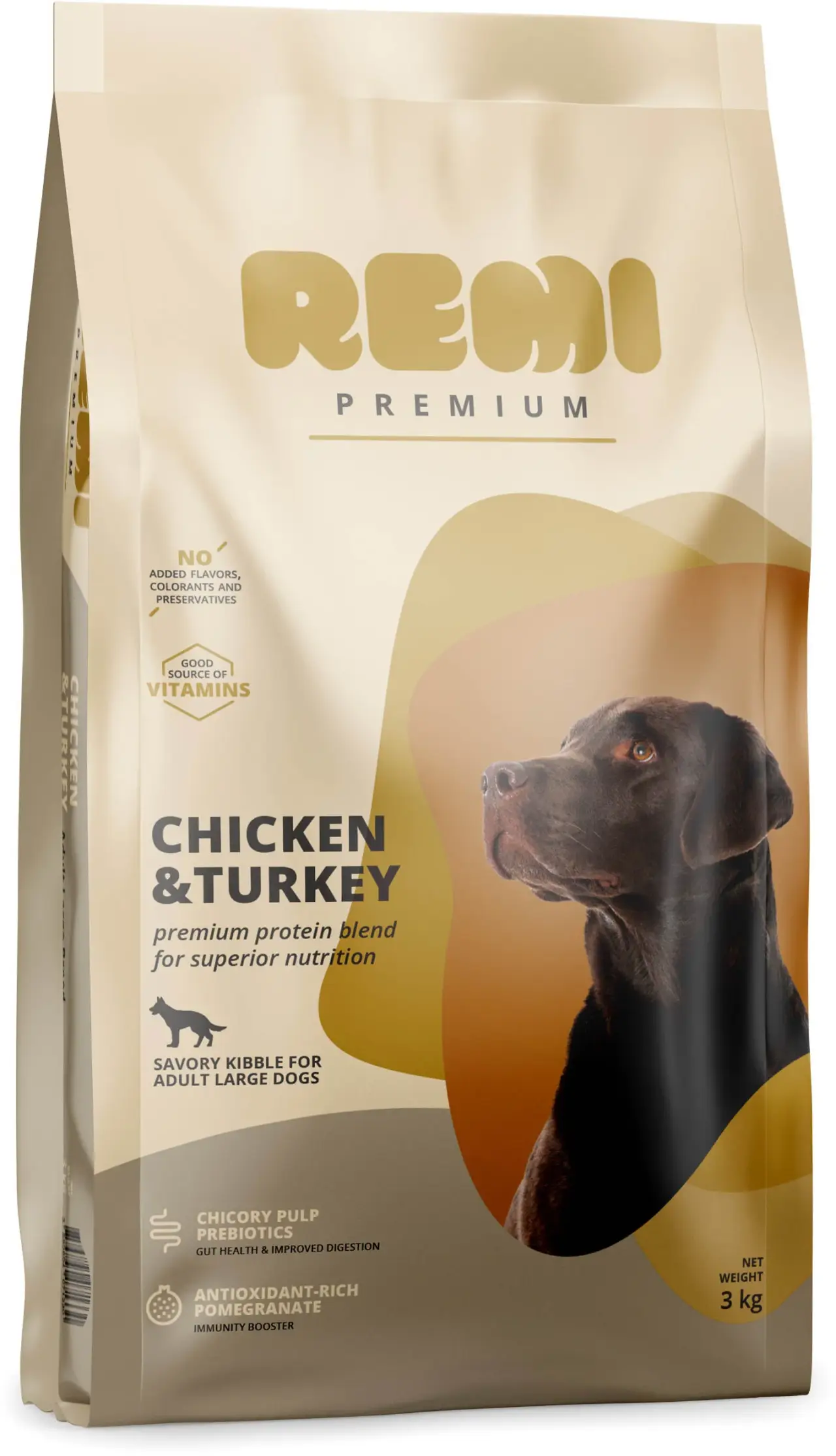 REMI Premium Adult Large, cu Pui şi Curcan 3kg
