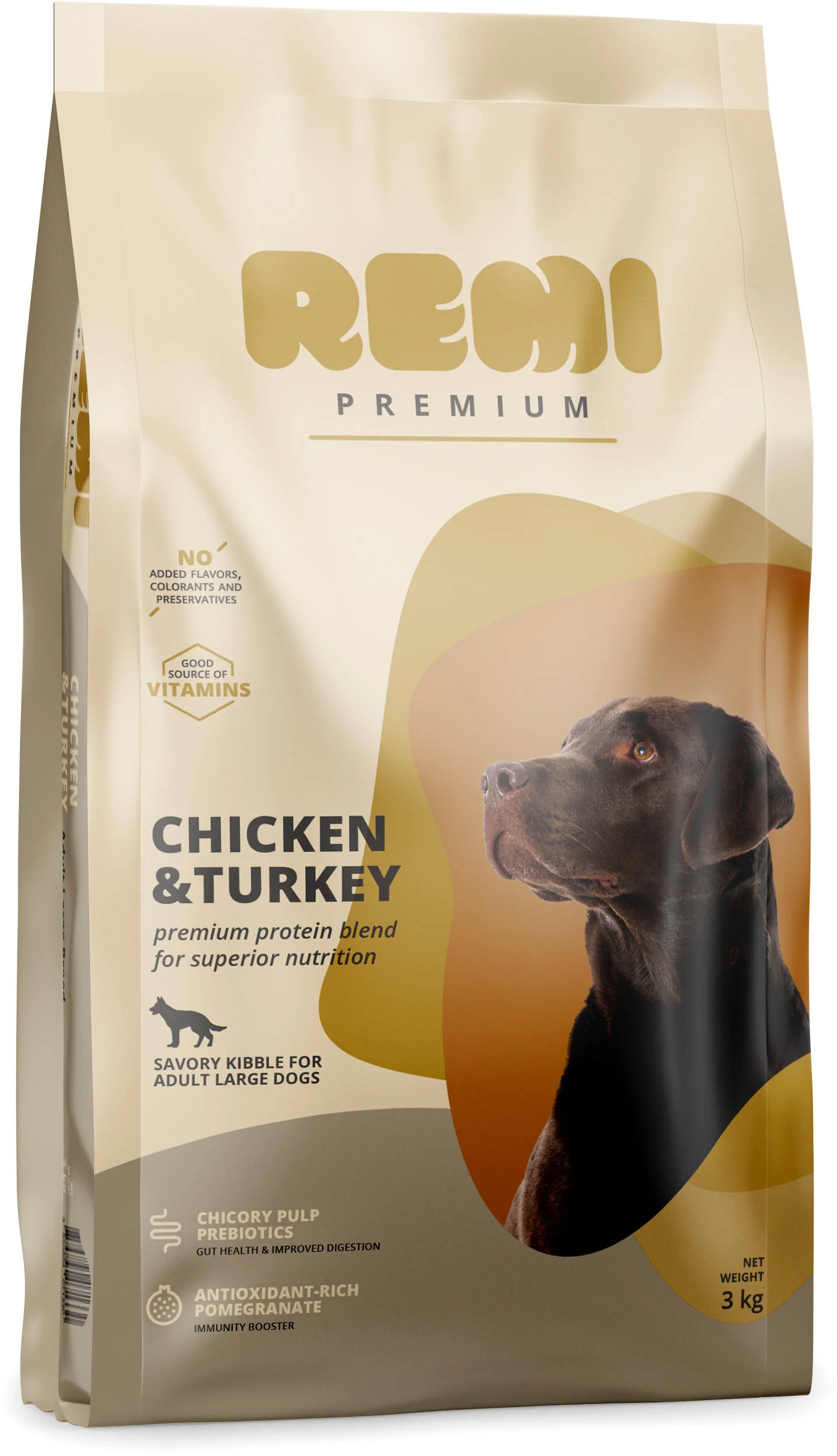REMI Premium Adult Large, cu Pui şi Curcan 3kg