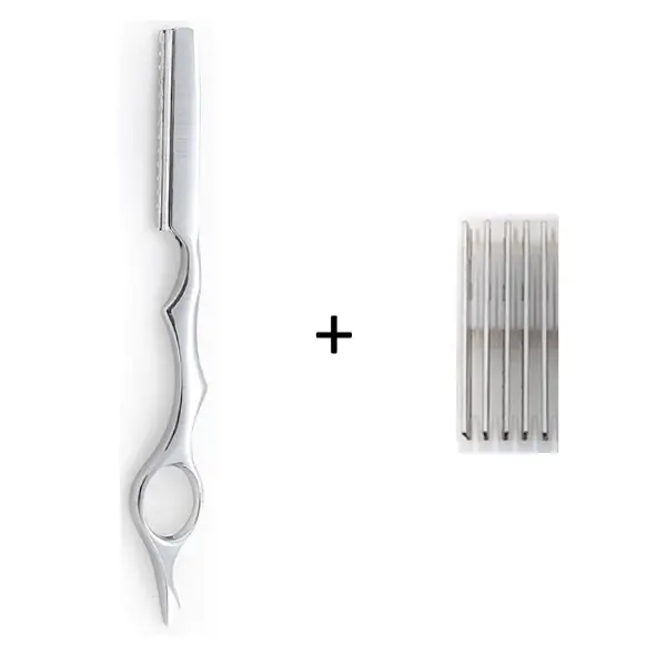 Set brici si lame pentru filat Raphael Perrier Styling Razor Blades Pack 1+5 buc