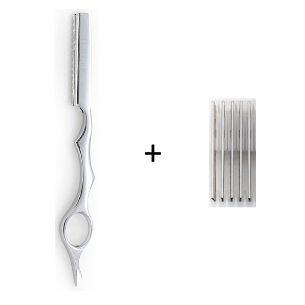 Set brici si lame pentru filat Raphael Perrier Styling Razor Blades Pack 1+5 buc