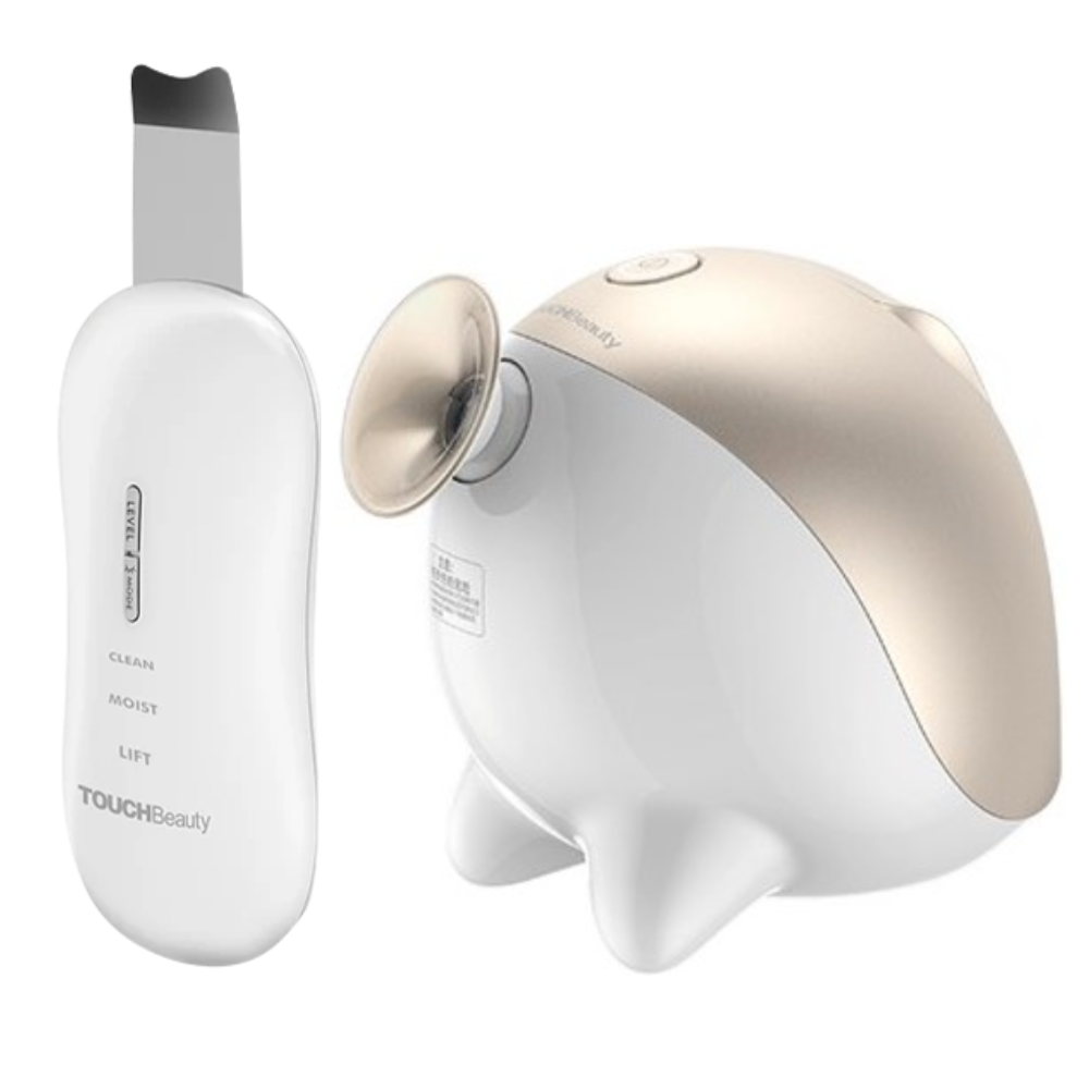 Pachet TOUCHBeauty Aparat Ultrasunete 3-in-1 si Electric Facial Steamer