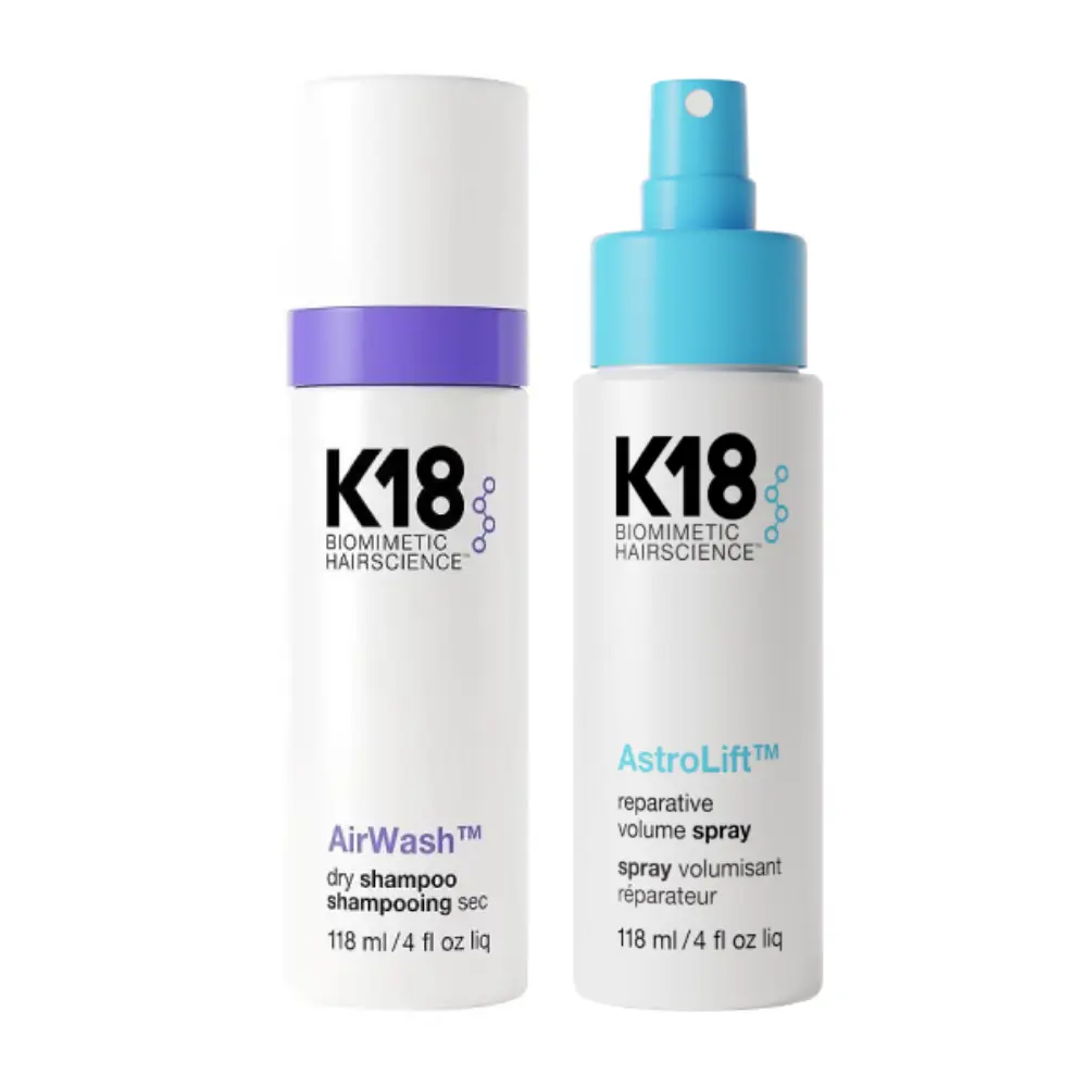 Set volum si reparare par K18 AirWash Dry Shampoo si AstroLift Volume Spray 118ml + 118ml