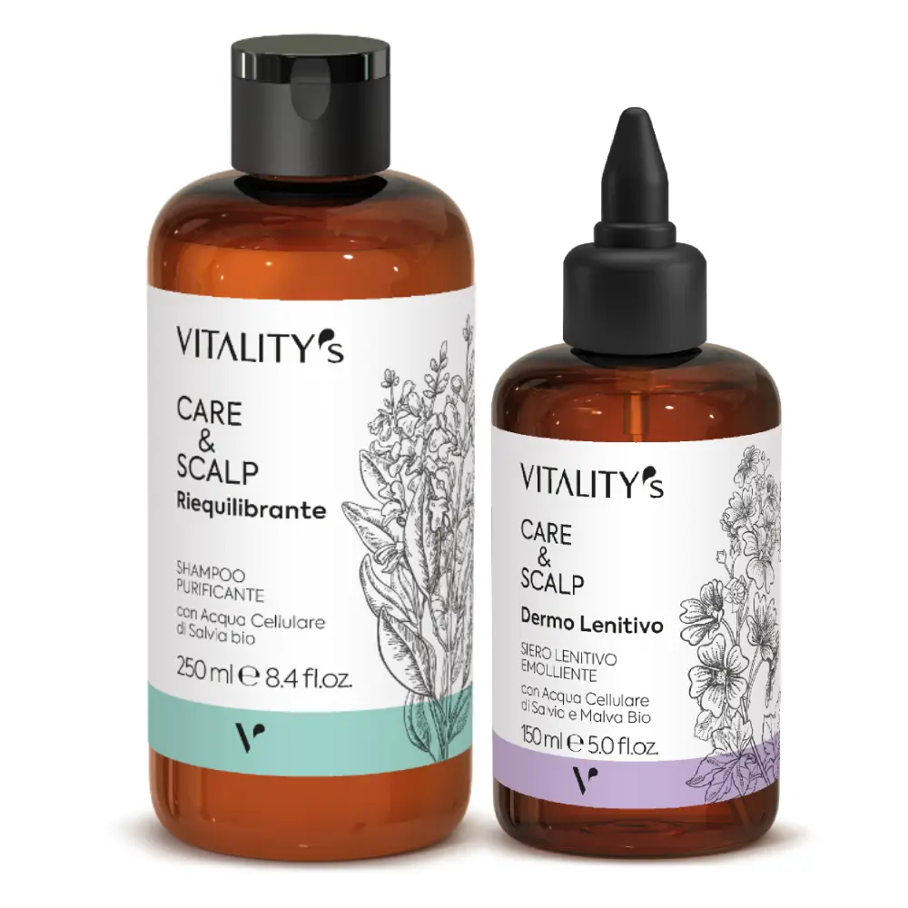 Set pentru ingrijirea scalpului Vitality's Care&Scalp Dermo Purifier Shampoo 250ml + Soothing Serum 150ml