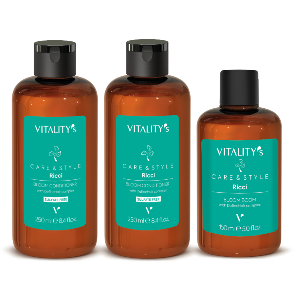 Set par ondulat Vitality's Care&Style Ricci Bloom Shampoo 250ml + Conditioner 250ml + Ser 150ml