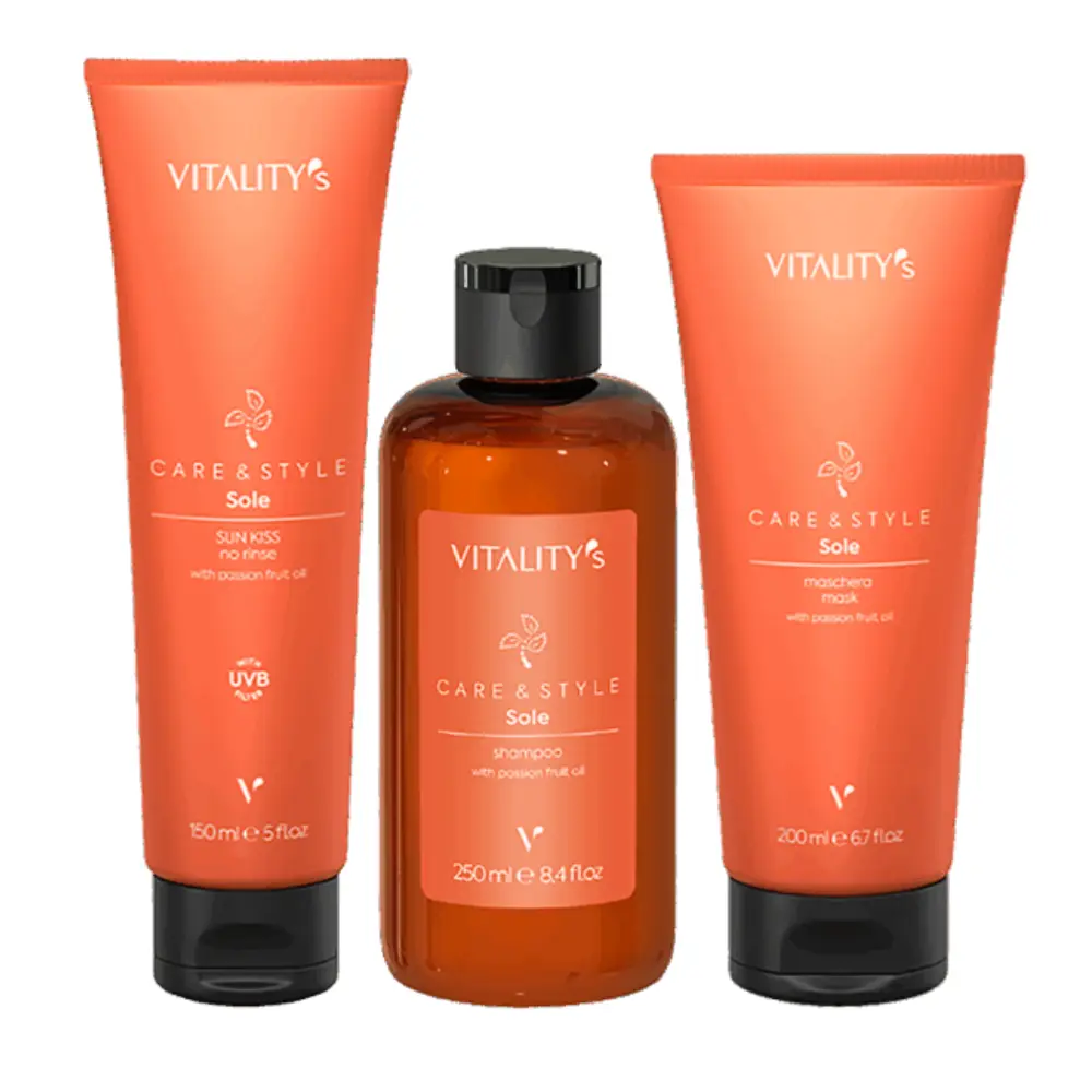 Set protectie termica Vitality's Care&Style Sole Shampoo 250ml + Masca 200ml + Crema coafat 150ml