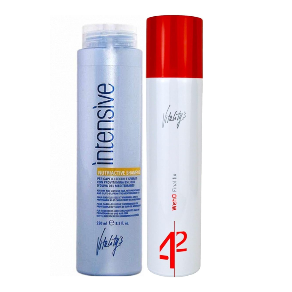 Set hidratare si styling Vitality's Intensive Nutri Active Sampon 250ml + Fixativ We Ho 300ml