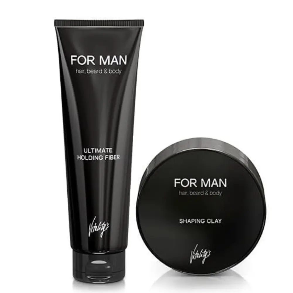 Set pentru barbati Vitality's For Men Holding Fiber 150ml + Shaping Clay 75ml