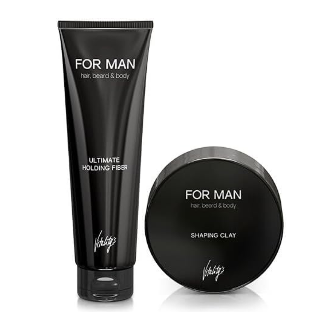 Set pentru barbati Vitality's For Men Holding Fiber 150ml + Shaping Clay 75ml