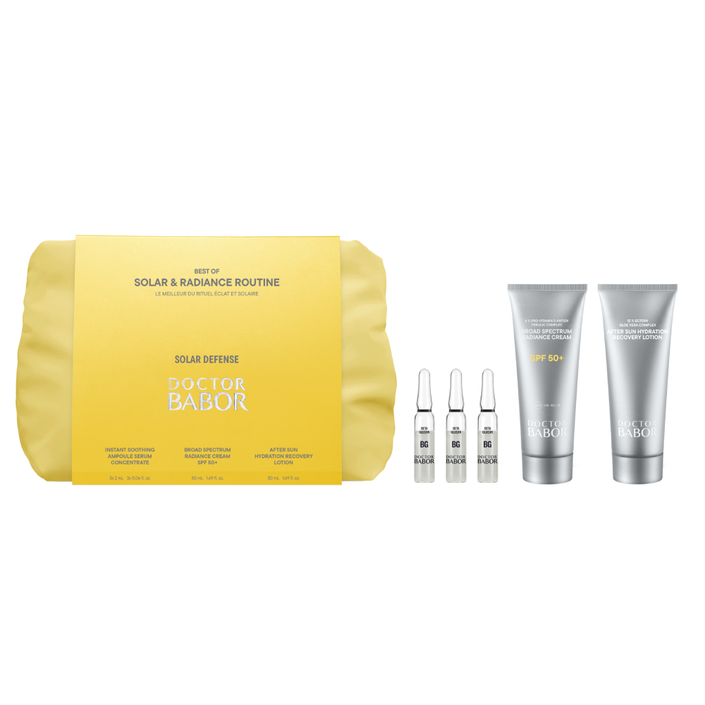 Set protectie solara si hidratare Doctor Babor Solar & Radiance Routine 3x2ml + 2x50ml
