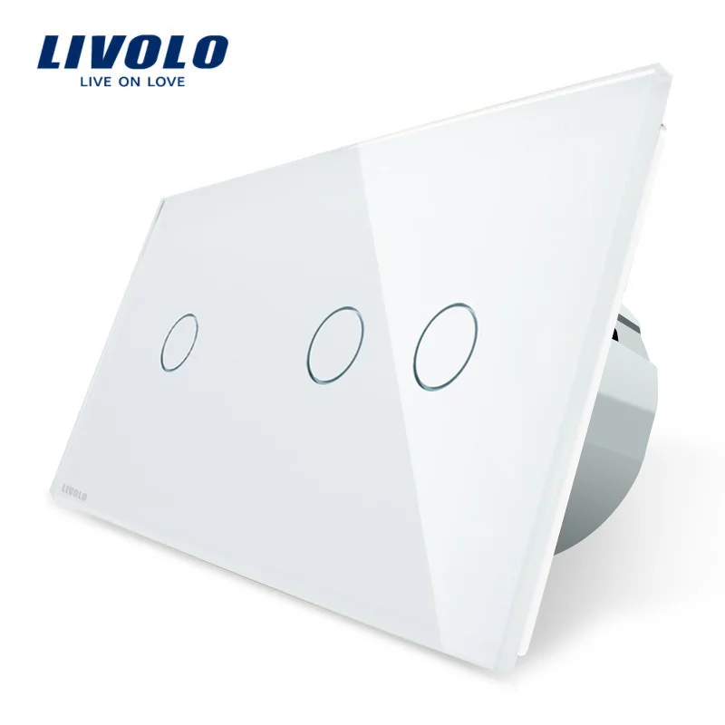 Intrerupator simplu + dublu cu touch Livolo din sticla