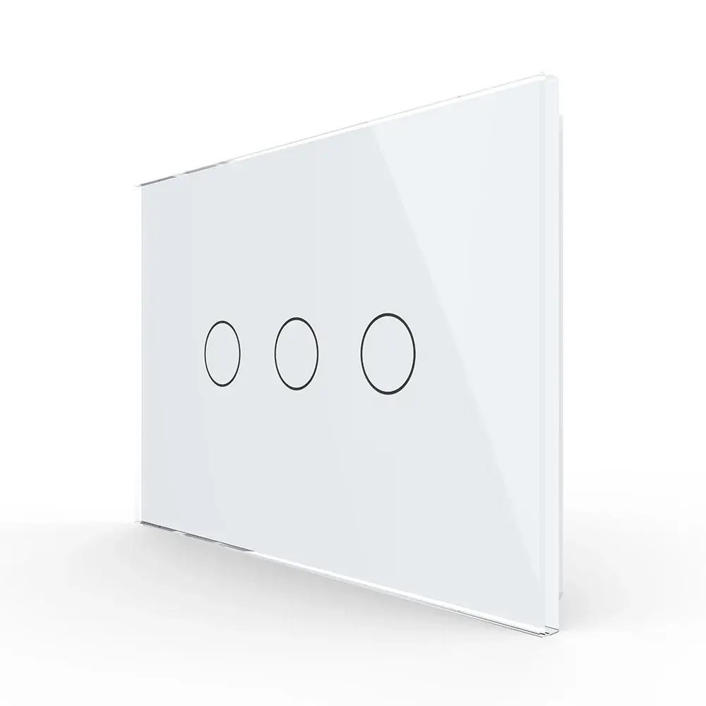 Panou intrerupator triplu cu touch Livolo din sticla, standard Italian – Serie noua