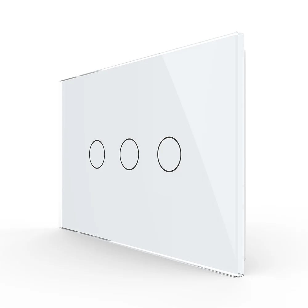 Panou intrerupator triplu cu touch Livolo din sticla, standard Italian – Serie noua
