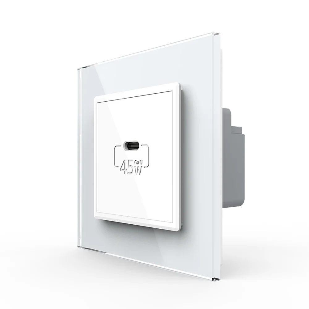 Priza USB Tip C Livolo cu Rama din Sticla