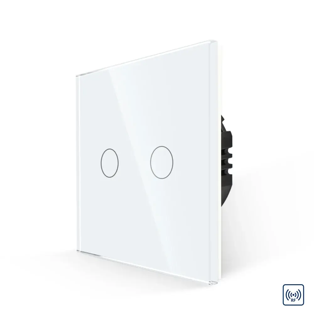 Intrerupator Dublu RF433 cu Touch din Sticla LUXION