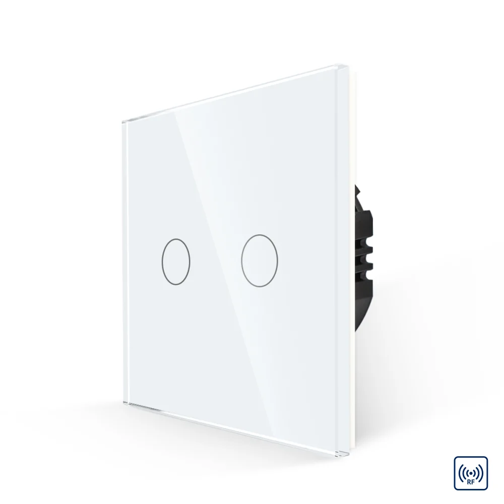 Intrerupator Dublu RF433 cu Touch din Sticla LUXION