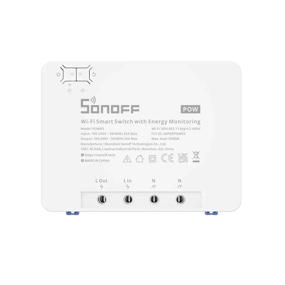 Releu Wi-Fi Sonoff Pow R3, Monitorizare consum electric, Control aplicatie &amp; vocal