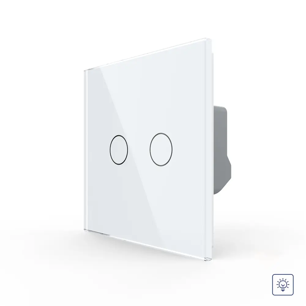 Intrerupator Dublu cu Variator LIVOLO cu Touch Din Sticla – Serie Noua