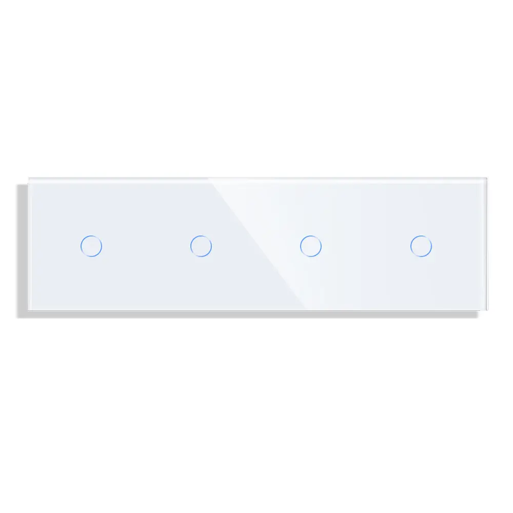 Panou 4 Intrerupatoare Simple cu Touch din Sticla LUXION