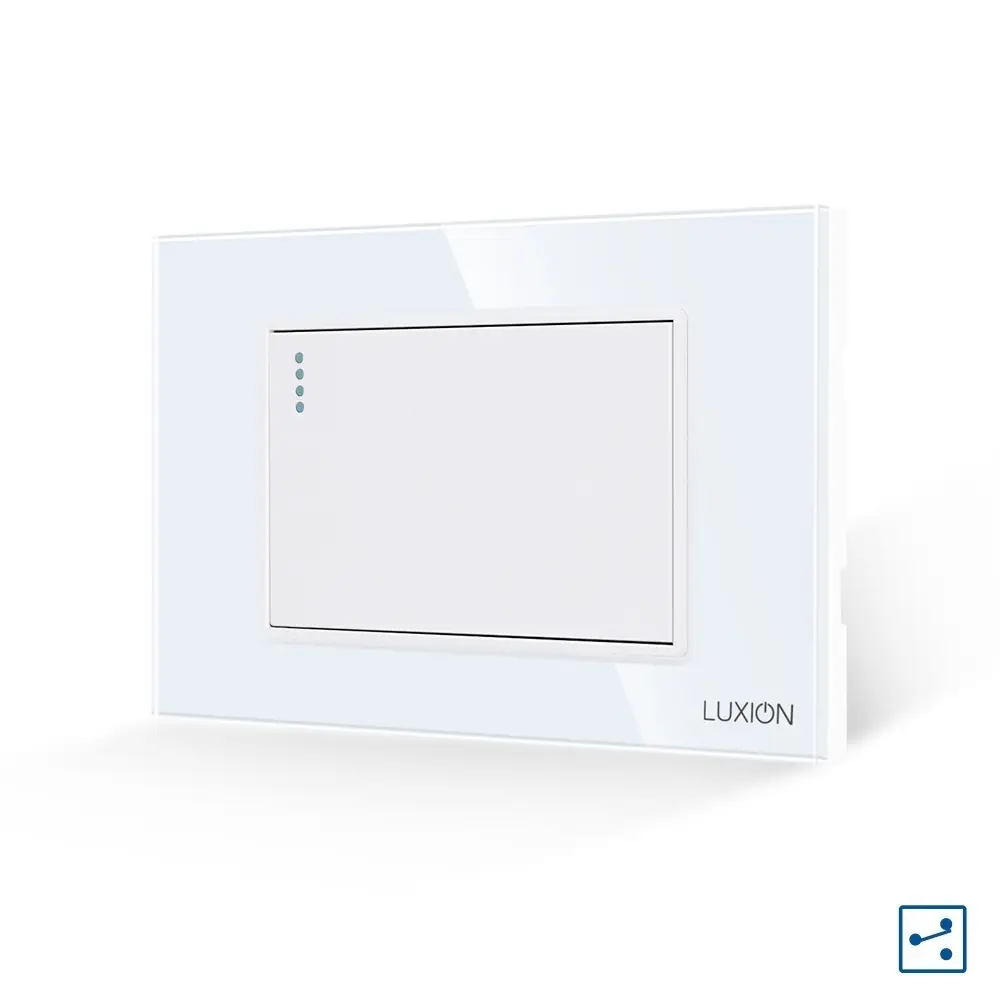 Intrerupator Simplu Cap Scara Mecanic LUXION cu Rama din Sticla, Standard Italian, 3M