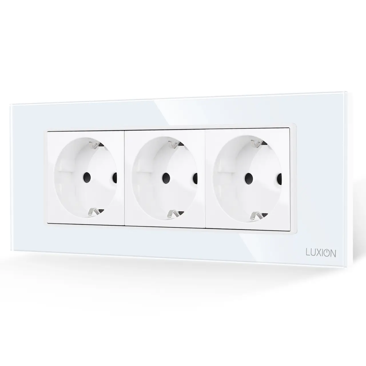 Priza Tripla cu Rama din Sticla LUXION, Standard Italian, 6M