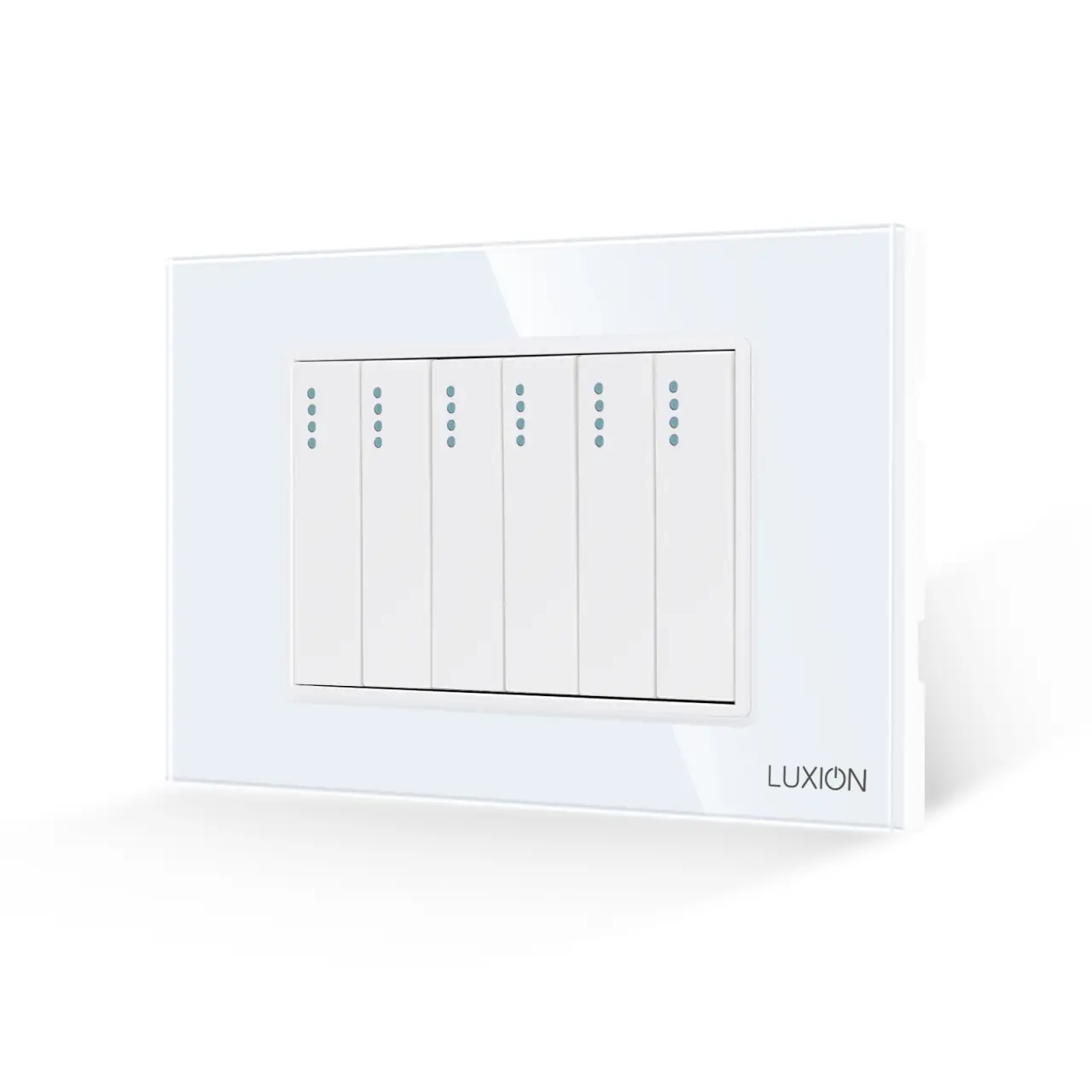 Intrerupator Mecanic 6 Posturi LUXION cu Rama din Sticla, Standard Italian, 3M