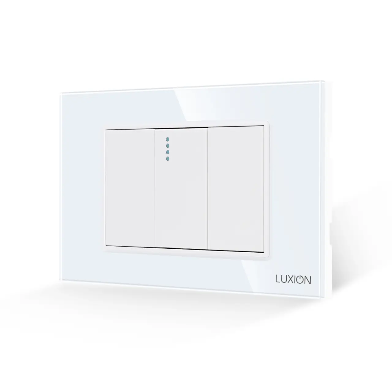 Intrerupator Simplu Mecanic 1M si 2 Taste False LUXION cu Rama din Sticla, Standard Italian, 3M