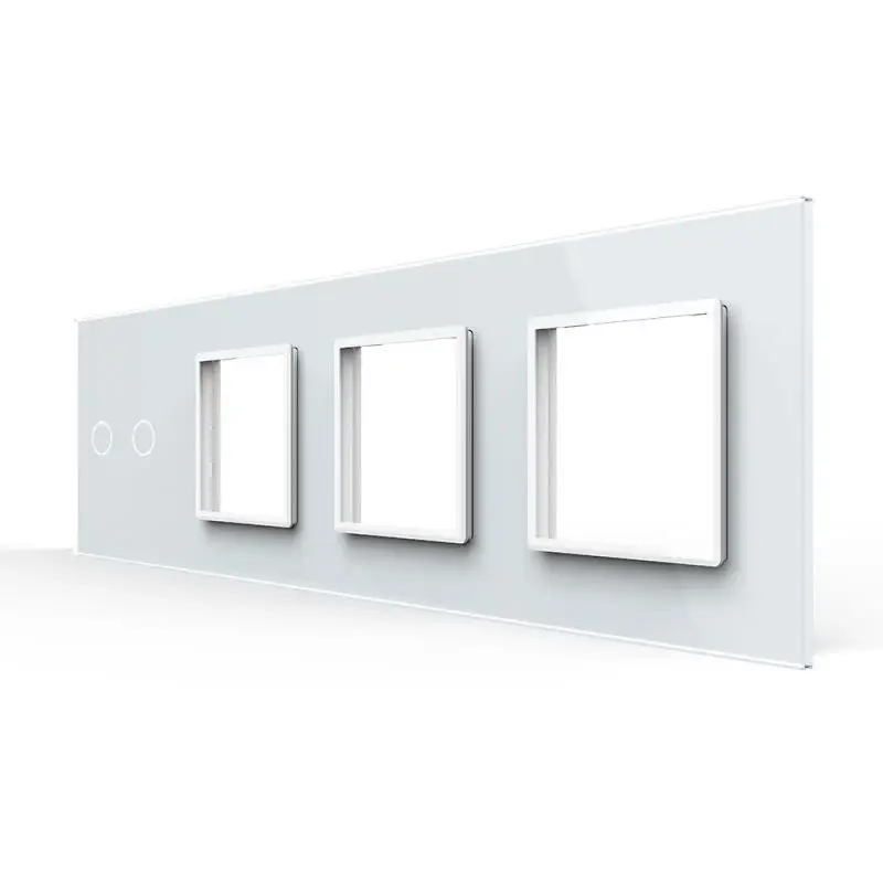 Panou Intrerupator Dublu + 3 Prize LIVOLO din Sticla, Standard German