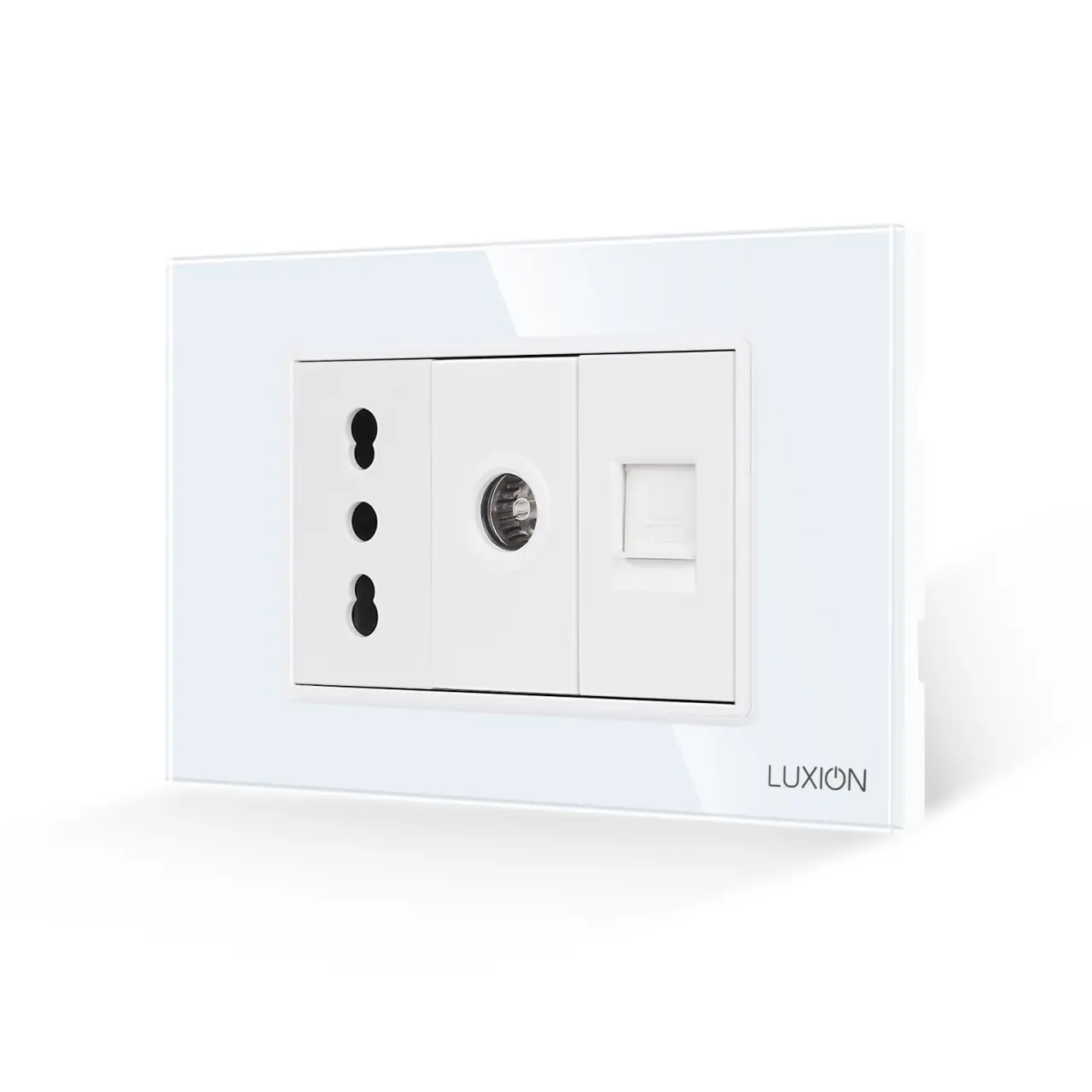 Priza Ingusta + TV + Internet cu Rama din Sticla LUXION, Standard Italian, 3M