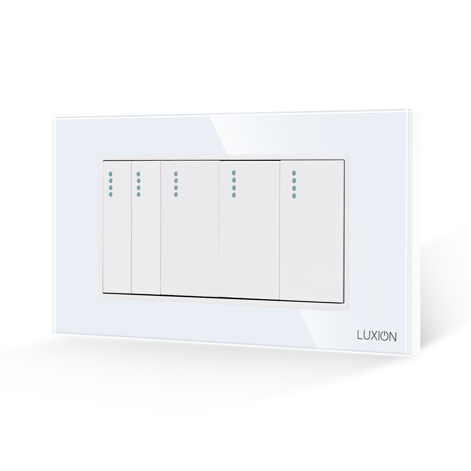 Intrerupator Mecanic 5 Posturi LUXION cu Rama din Sticla, Standard Italian, 4M