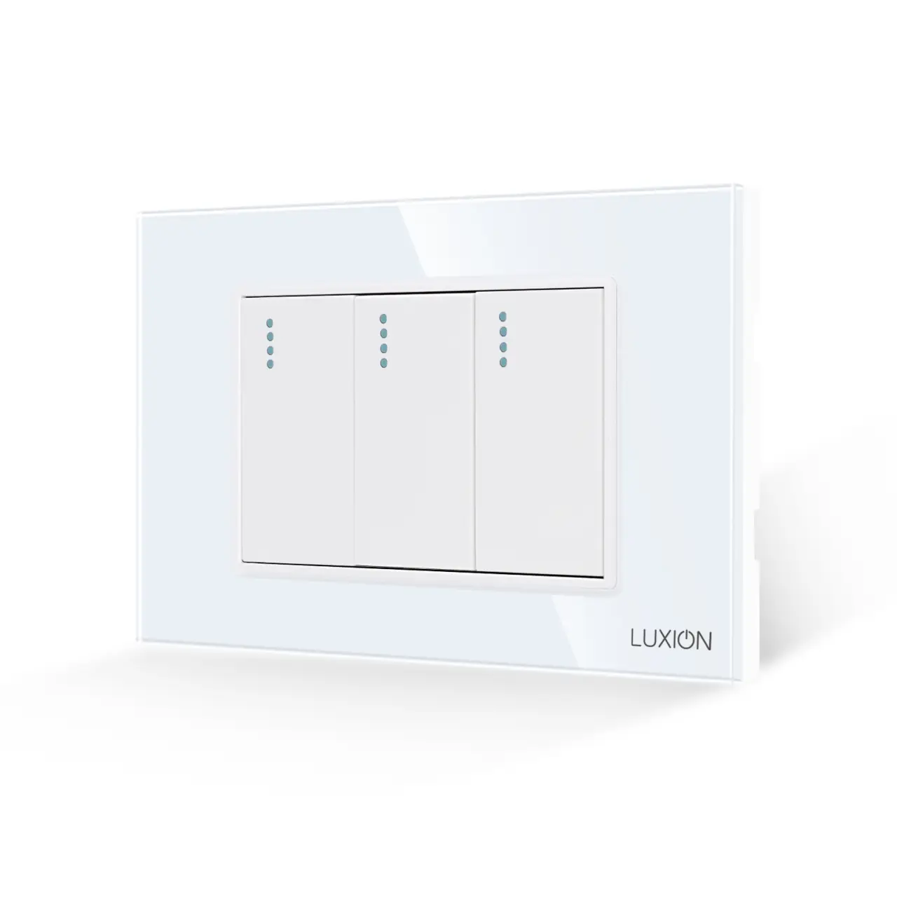 Intrerupator Triplu Mecanic LUXION cu Rama din Sticla, Standard Italian, 3M