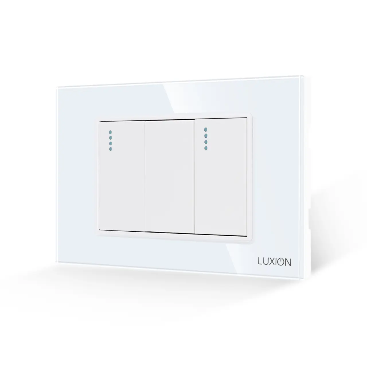 Intrerupator Dublu Mecanic LUXION cu Rama din Sticla, Standard Italian, 3M