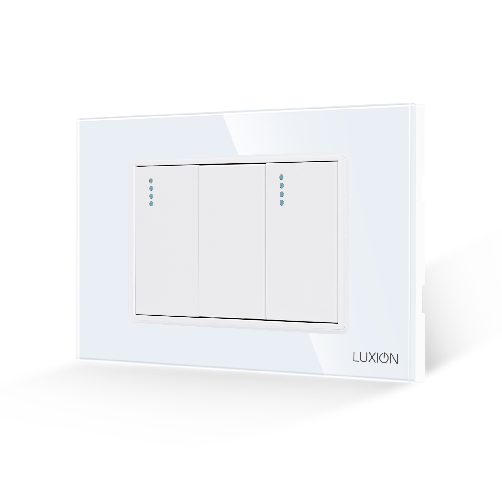 Intrerupator Dublu Mecanic LUXION cu Rama din Sticla, Standard Italian, 3M