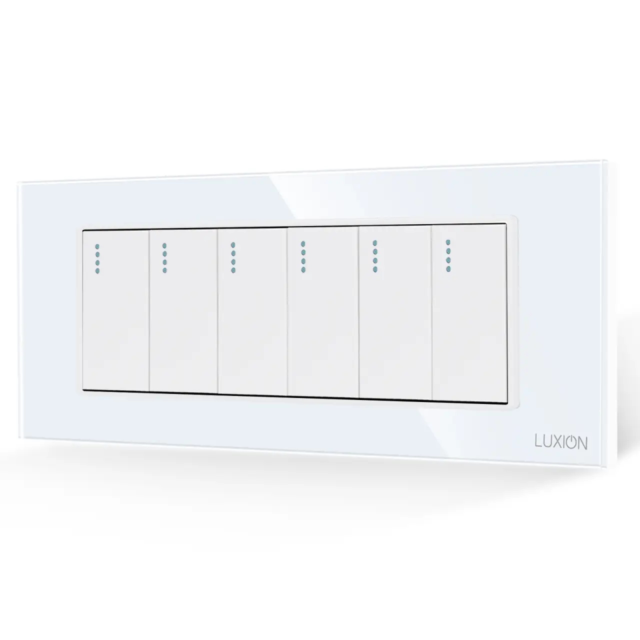 Intrerupator Mecanic 6 Posturi LUXION cu Rama din Sticla, Standard Italian, 6M