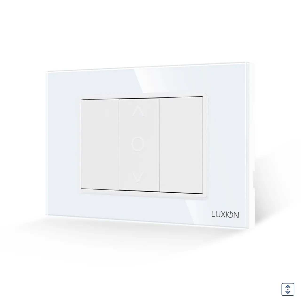 Intrerupator Jaluzele Mecanic 1M si 2 Taste False LUXION cu Rama din Sticla, Standard Italian, 3M