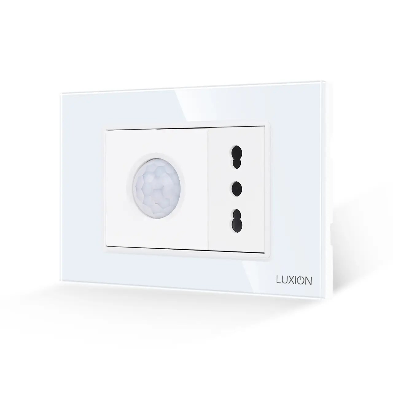 Senzor de Miscare 2M si Priza Ingusta LUXION cu Rama din Sticla, Standard Italian, 3M